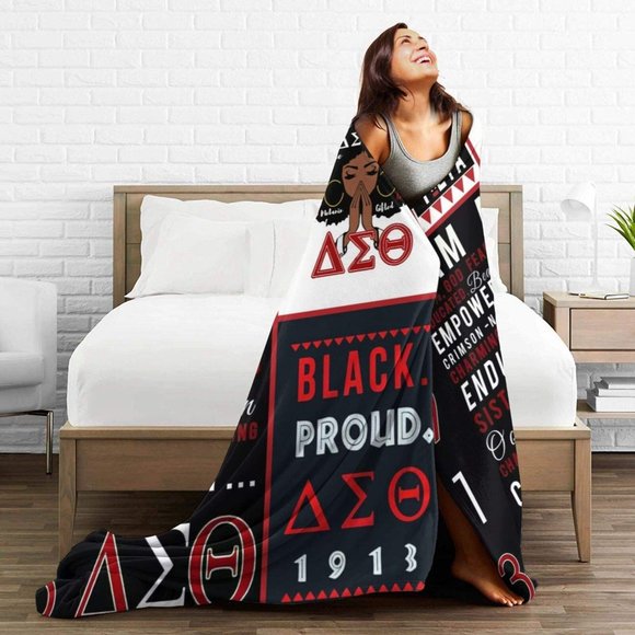 Delta Sigma Theta Blanket Soft Cozy Throw Blanket Flannel Blankets - Picture 3 of 5
